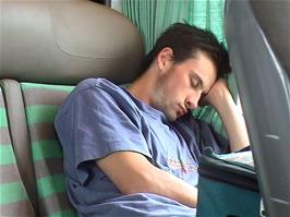 Tao, still asleep three hours later and catching up some lost sleep on the SNCF train to Paris